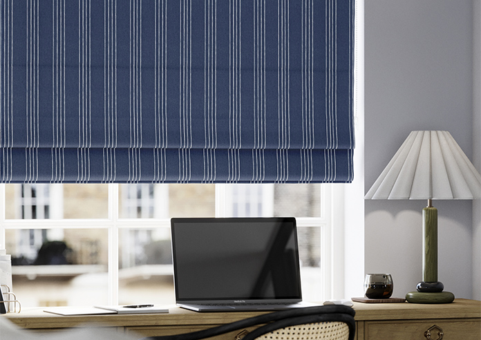 Portofino Stripe, Tide Blue - Roman Blind - Image 5